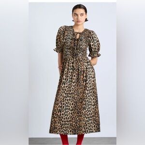 Damson Madder Bluebelle Midi Dress - Leopard 14UK/US10